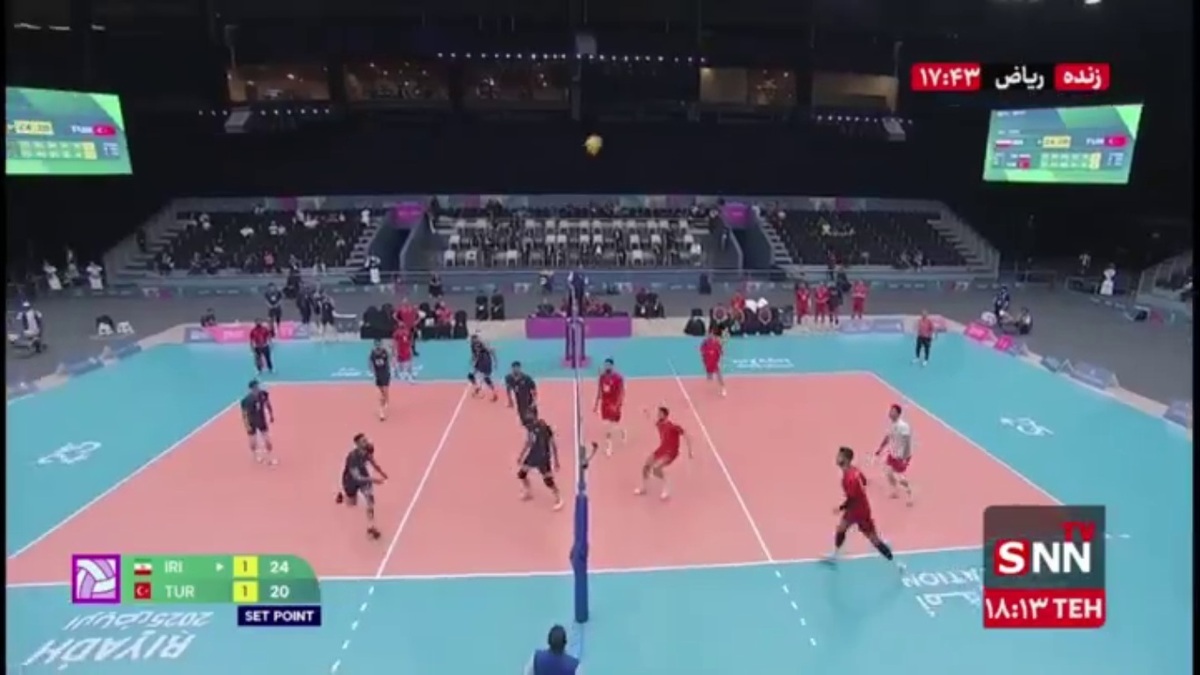 پایان ست سوم دیدار ایران برابر ترکیه / برد ایران در ست سوم مسابقه / ایران 2 -  ترکیه 1 / ایران 21 | 25 | 25 ترکیه 25 | 23 | 20