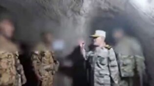 بازدید سرلشکر عبدالهی، فرمانده قرارگاه مرکزی خاتم‌الانبیاء از تاسیسات زیرزمینی نیروی دریایی سپاه در جزایر نازعات