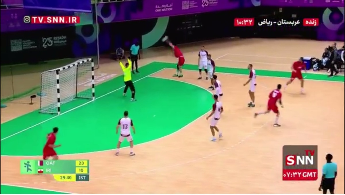 پایان نیمه اول هندبال ایران و قطر