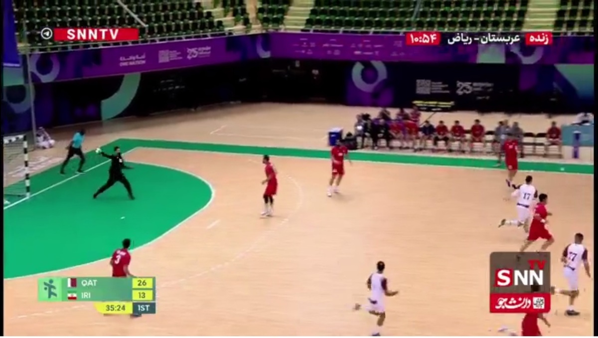 گل زیبای دروازبان ایران به قطر در  مسابقه هندبال بازی های همبستگی کشورهای اسلامی