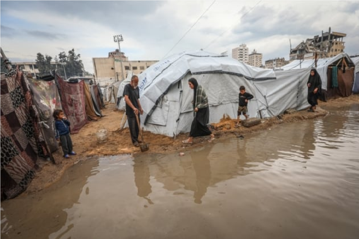 شرایط بحرانی در غزه به دلیل سرما و بارندگی شدید