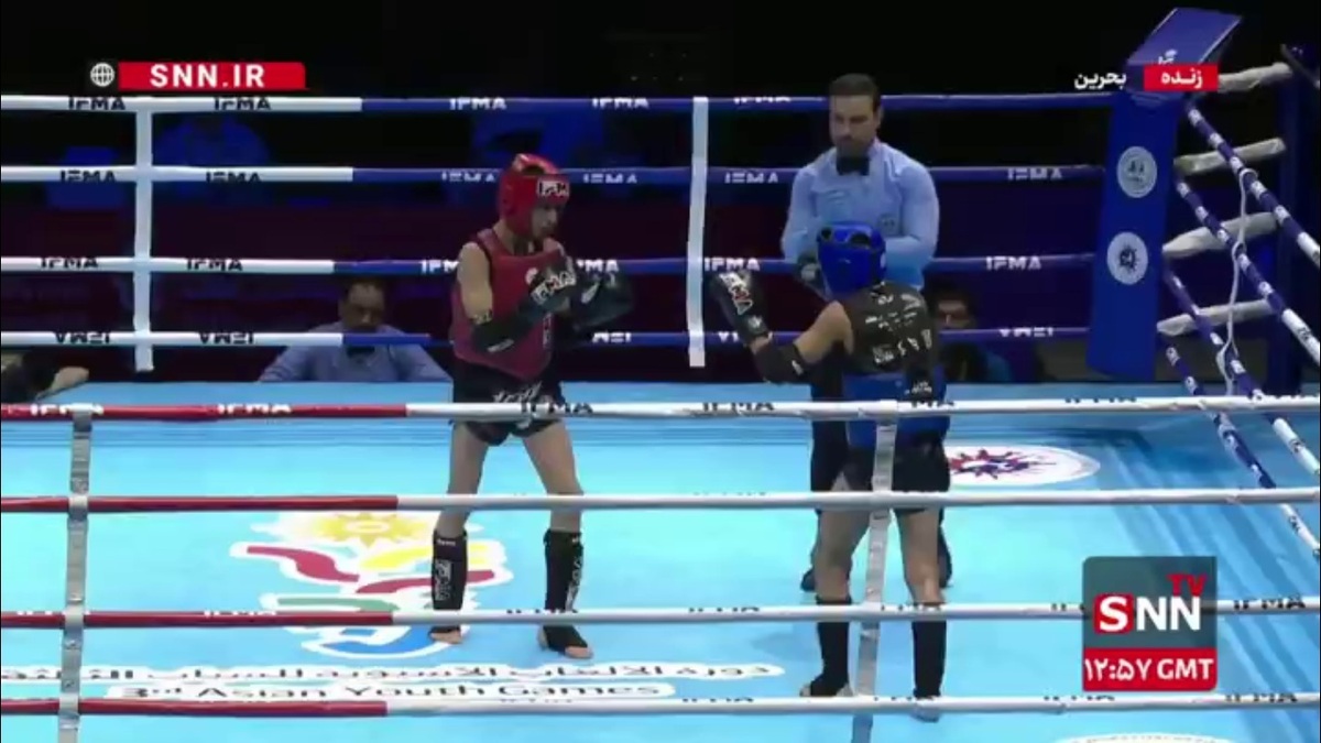 ناک اوت حریف مالزیایی در مقابل شیر پسر ایرانی / صعود ابوالفضل حاجی وند به فینال مسابقات موی تای منفی 45 کیلوگرم بازی های آسیایی جوانان بحرین