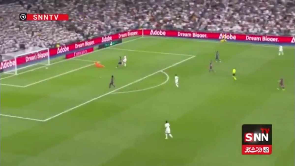 گل اول رئال به بارسا توسط امباپه در دقیقه 21