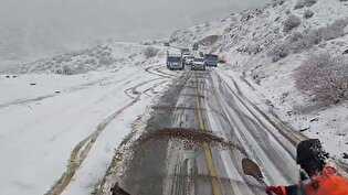 وضعیت امروز صبح گردنه کانی کن در محور مریوان - سقز