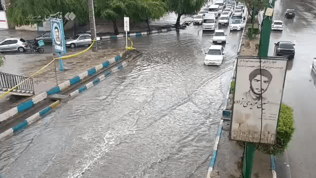 آبگرفتگی گسترده در بندرعباس و شهرهای غربی هرمزگان/مسدود شدن موقت محور بندرخمیر–بندرلنگه بر اثر سیلاب