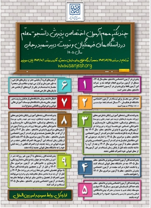 نکات کلیدی که باید برای آزمون اختصاصی دانشجو&zwnj;معلم دانشگاه&zwnj;های فرهنگیان و شهید رجایی بدانید+ جزئیات