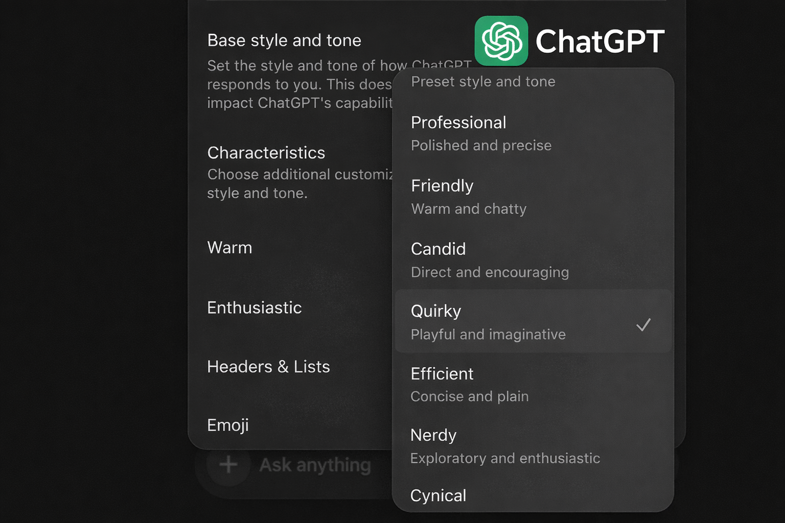 قابلیت&zwnj;های جدید ChatGPT معرفی شد؛ تنظیم لحن گفتگو و ویرایش ایمیل درون چت