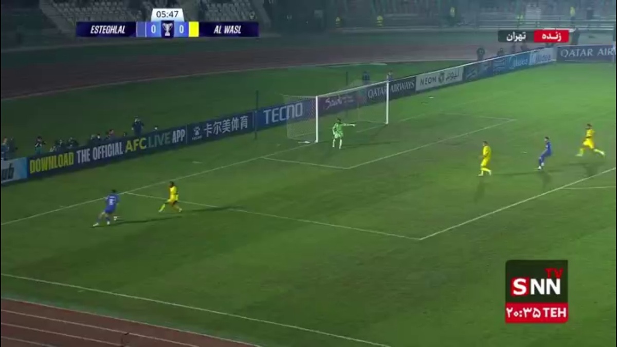 گل اول استقلال در دقیقه 6 توسط سعید سحرخیزان