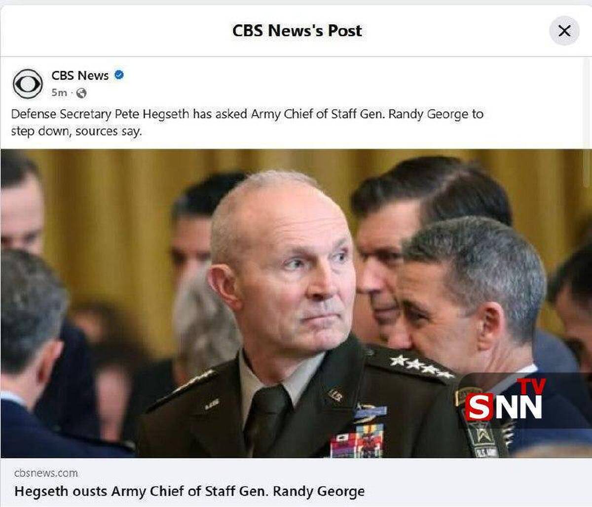 وزیر جنگ آمریکا خواستار استعفای رئیس ستاد ارتش آمریکا شد