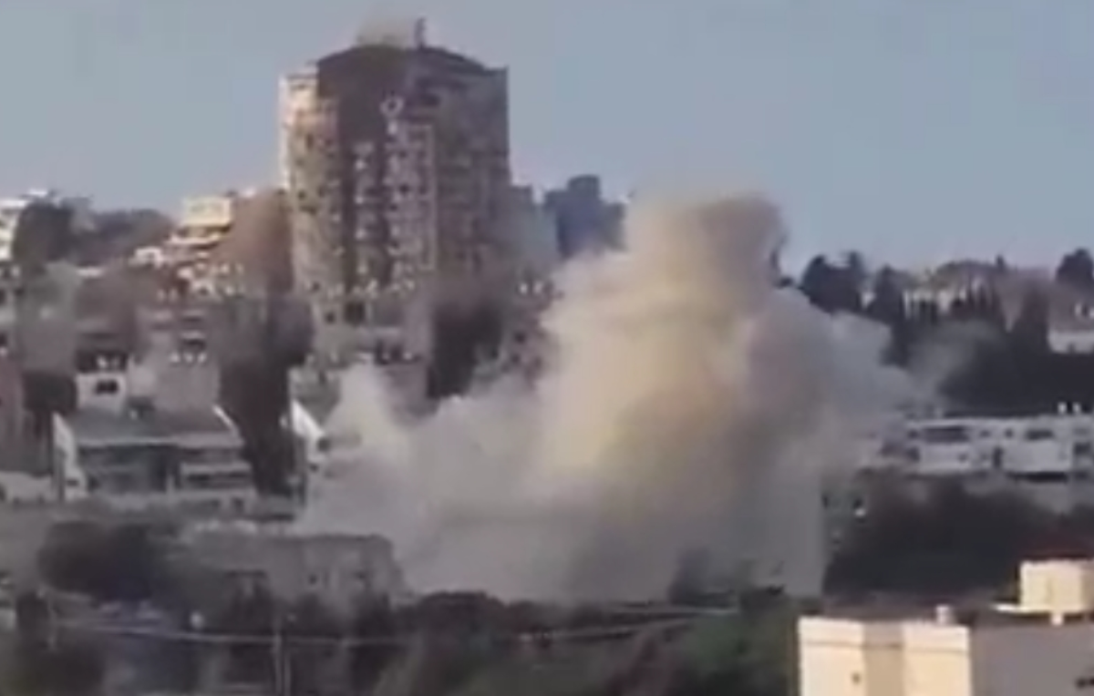 تصاویری از لحظه اصابت در حیفای اشغالی