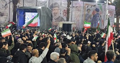 فریاد مصمم مرگ بر اسرائیل مردم رشت در اولین شب سال+فیلم