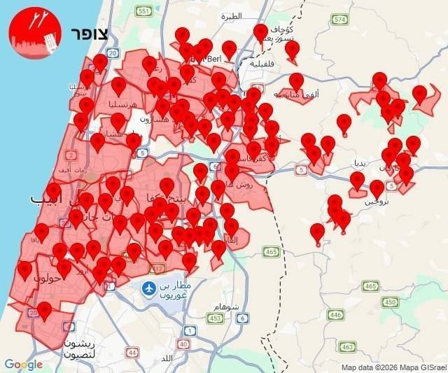 آژیر&zwnj;های هشدار در سراسر سرزمین&zwnj;های اشغالی فعال شد