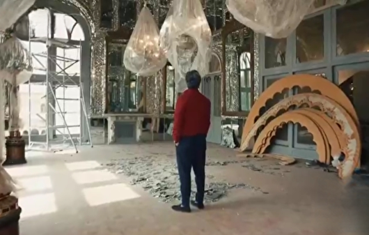 اینجا تالار آیینه و دفتر ناصرالدین شاه قاجار است که تخریب شده