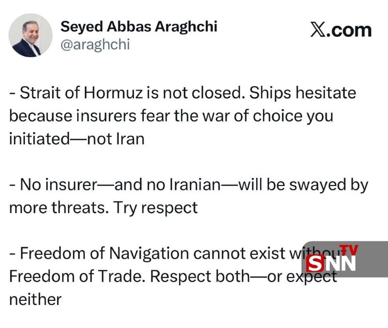 تشریح وضعیت در تنگه هرمز توسط وزیر خارجه کشورمان