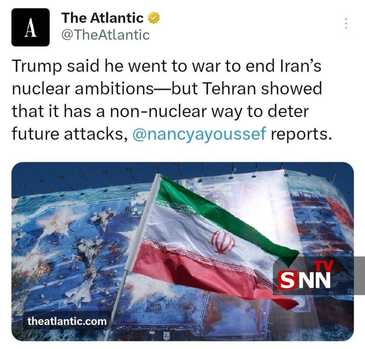 آتلانتیک: تهران نشان داد که راهی غیرهسته‌ای برای جلوگیری از حملات آینده دارد