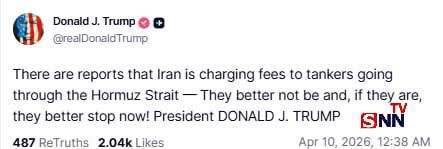 بازگشت ترامپ به مدار توهم: ایران نباید از نفتکشهای عبوری از تنگه هرمز عوارض دریافت کند بازگشت ترامپ به مدار توهم: ایران نباید از نفتکشهای عبوری از تنگه هرمز عوارض دریافت کند