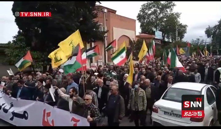 راهپیمایی نمازگزاران گرگانی در حمایت از حزب&zwnj;الله لبنان +فیلم