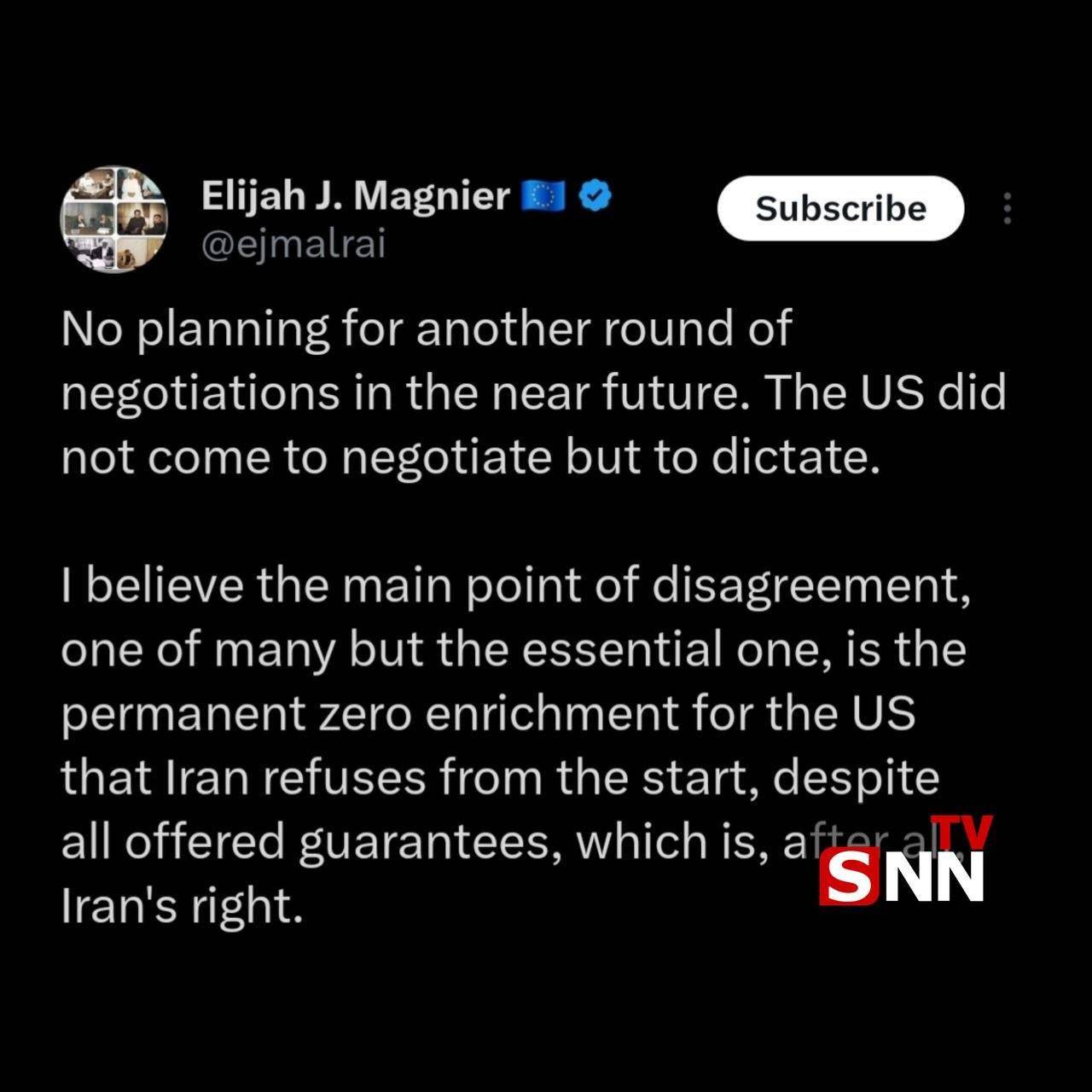 الایجا مگنیر: آمریکا برای دیکته کردن آمده بود و می&zwnj;خواست حقوق هسته&zwnj;ای ایران را نپذیرد + عکس