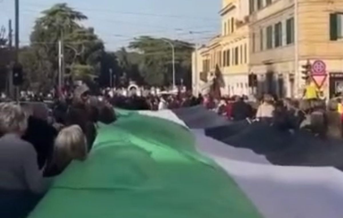 تظاهرات رم برای حمایت از فلسطین