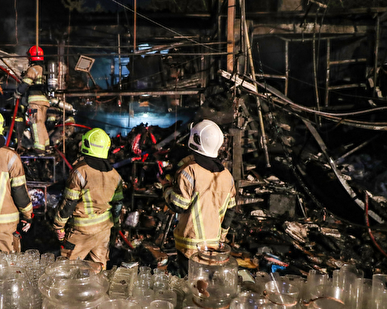 آتش‌سوزی پاساژ خیابان شافعی شهر درگهان تحت کنترل است