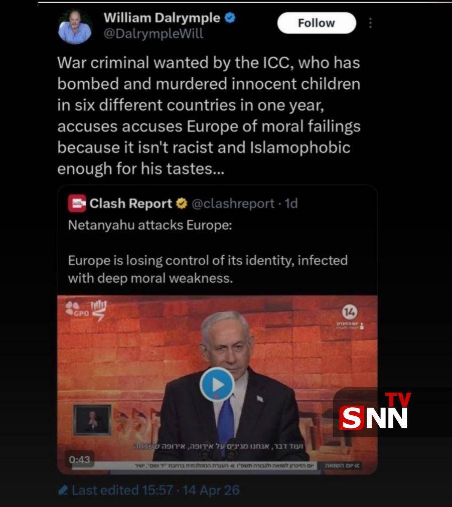 تاریخ&zwnj;نگار بریتانیایی: دلیل اتهام&zwnj;زنی نتانیاهو تنها این است که اروپا از نگاه او، به اندازه کافی رویکرد نژادپرستانه و اسلام&zwnj;هراسانه ندارد + عکس