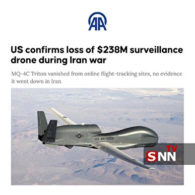 آناتولی: آمریکا از دست دادن پهپاد ۲۳۸ میلیون دلاری در جریان جنگ با ایران را تأیید کرد.