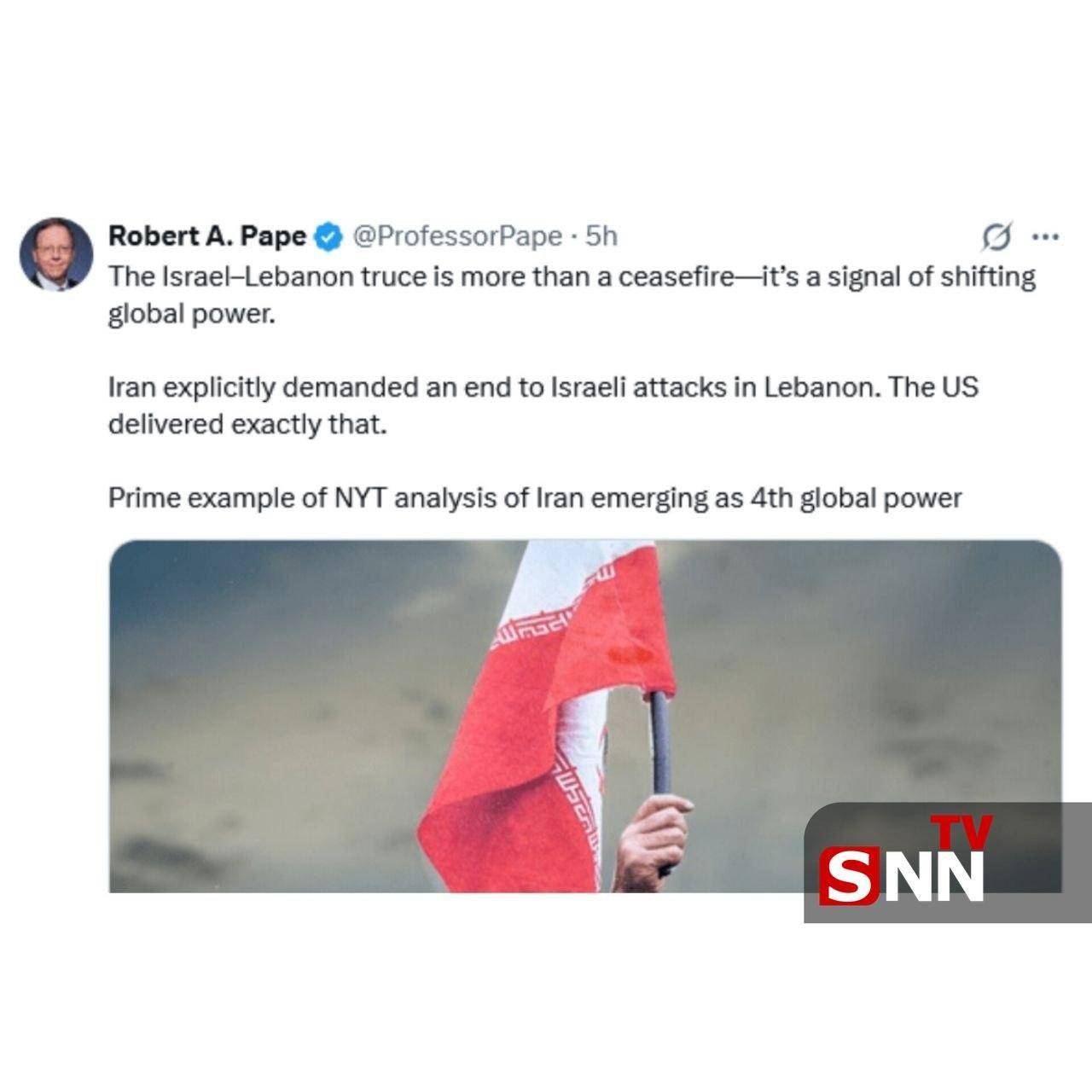 کارشناس آمریکایی: آتش&zwnj;بس لبنان، نشانۀ ظهور ایران به عنوان قدرت جهانی است + عکس