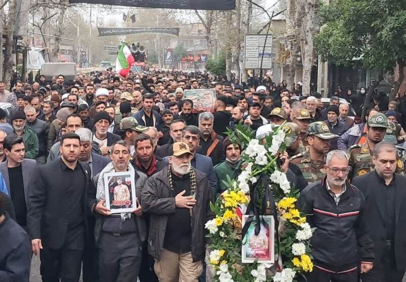 پیکر ۲ شهید جنگ رمضان در گلستان تشییع شد