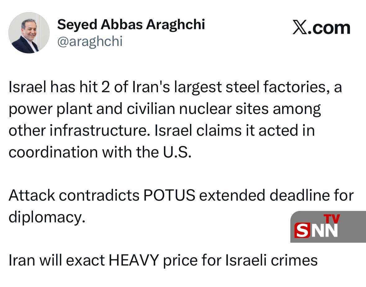 واکنش سید عباس عراقچی وزیر امور خارجه به هدف قرار گرفتن زیرساخت های کشورمان؛ ایران هزینه&zwnj;ای سنگین برای جنایات اسرائیل رقم خواهد زد + عکس