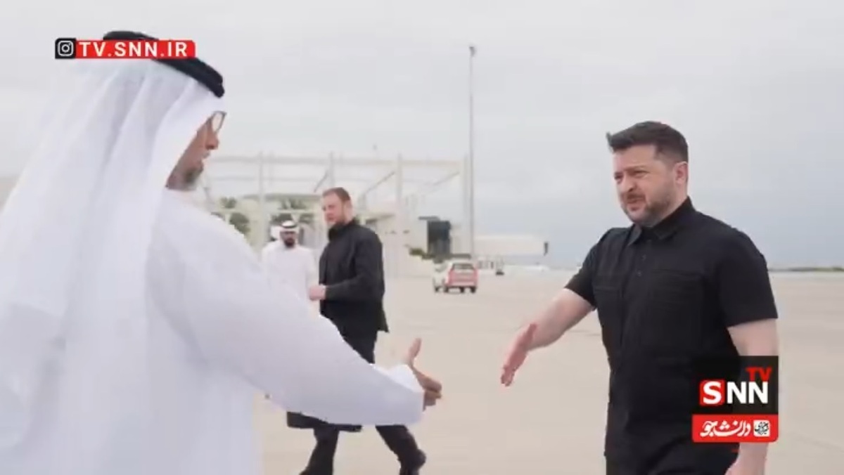 دیدار زلنسکی با رئیس امارات و توافق بر همکاری‌های امنیتی و دفاعی + فیلم