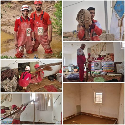 امدادرسانی به ۵ باب منزل مسکونی در روستای ری آباد شهرستان میامی