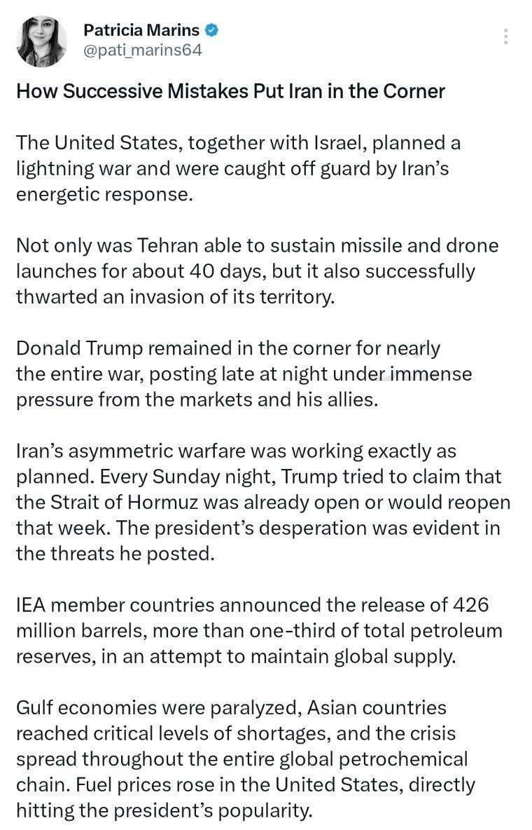 پاتریشیا مارینز، تحلیلگر نظامی: جنگ نامتقارن ایران دقیقاً طبق برنامه پیش رفت و پیروزی از طریق تاب&zwnj;آوری برای ایران به دست آمد