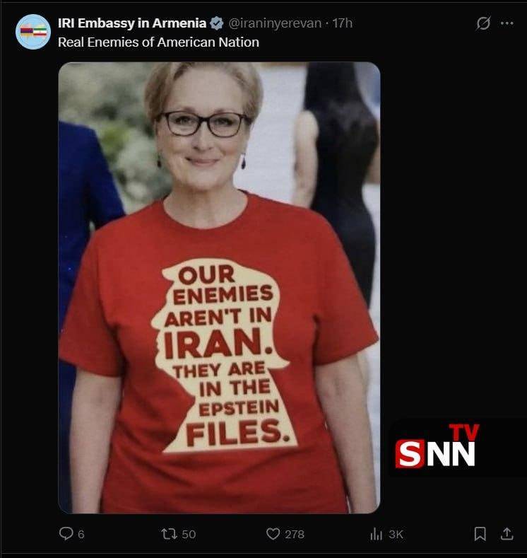 بازیگر مشهور هالیوود: دشمن ما ایران نیست، فایل&zwnj;های اپستین است + عکس