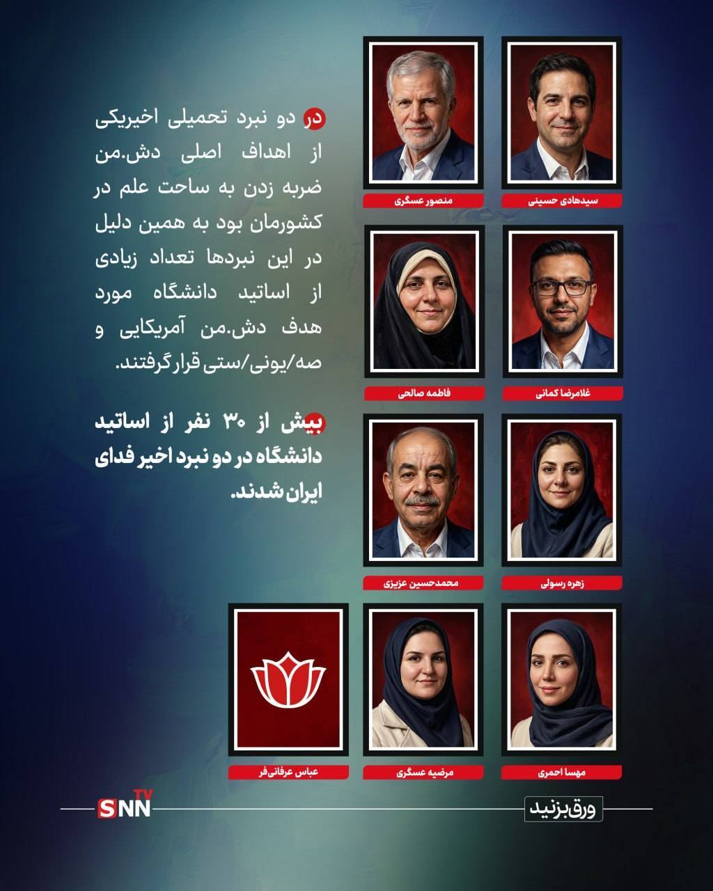 اساتیدی که در دفاع از کشور جانفدا شدند + عکس