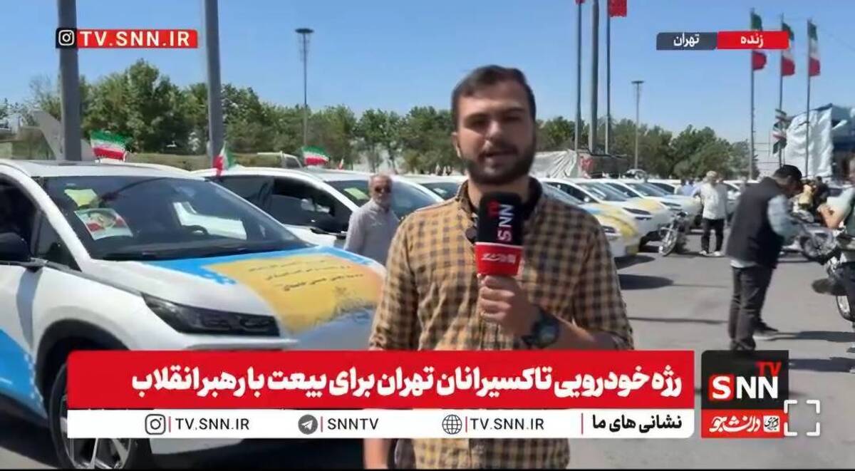رژه خودرویی تاکسی&zwnj;های برقی از میدان آزادی تا میدان امام حسین (ع) + فیلم