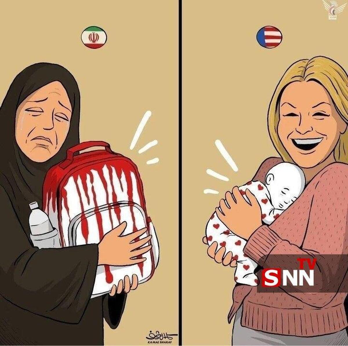 واکنش یک کاریکاتوریست به تولد فرزند سخنگوی کاخ سفید