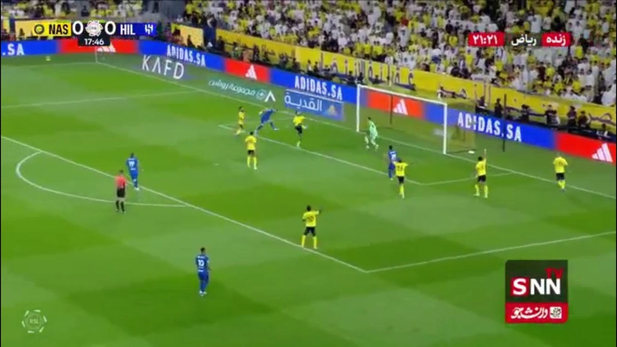 گل آفساید الهلال به النصر با ضربه سر کریم بنزما