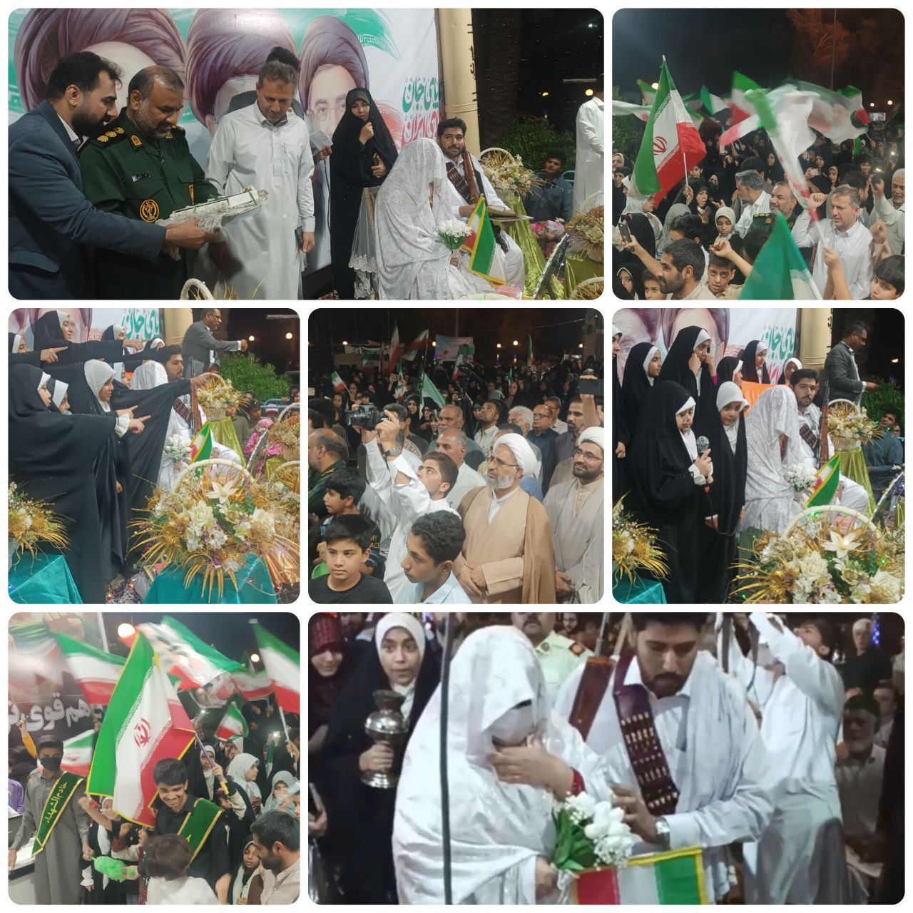 موج ۷۹ام تجمعات مردمی حمایت از مقاومت در ایرانشهر و برگزاری مراسم ازدواج آسان زوج بلوچ