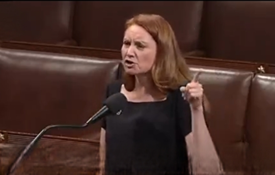 ما این لایحه بودجه‌ای که قرار است از مردم بدزدد تا دیوانه‌ای در کاخ سفید بمب بیشتر بخرد را رد میکنیم