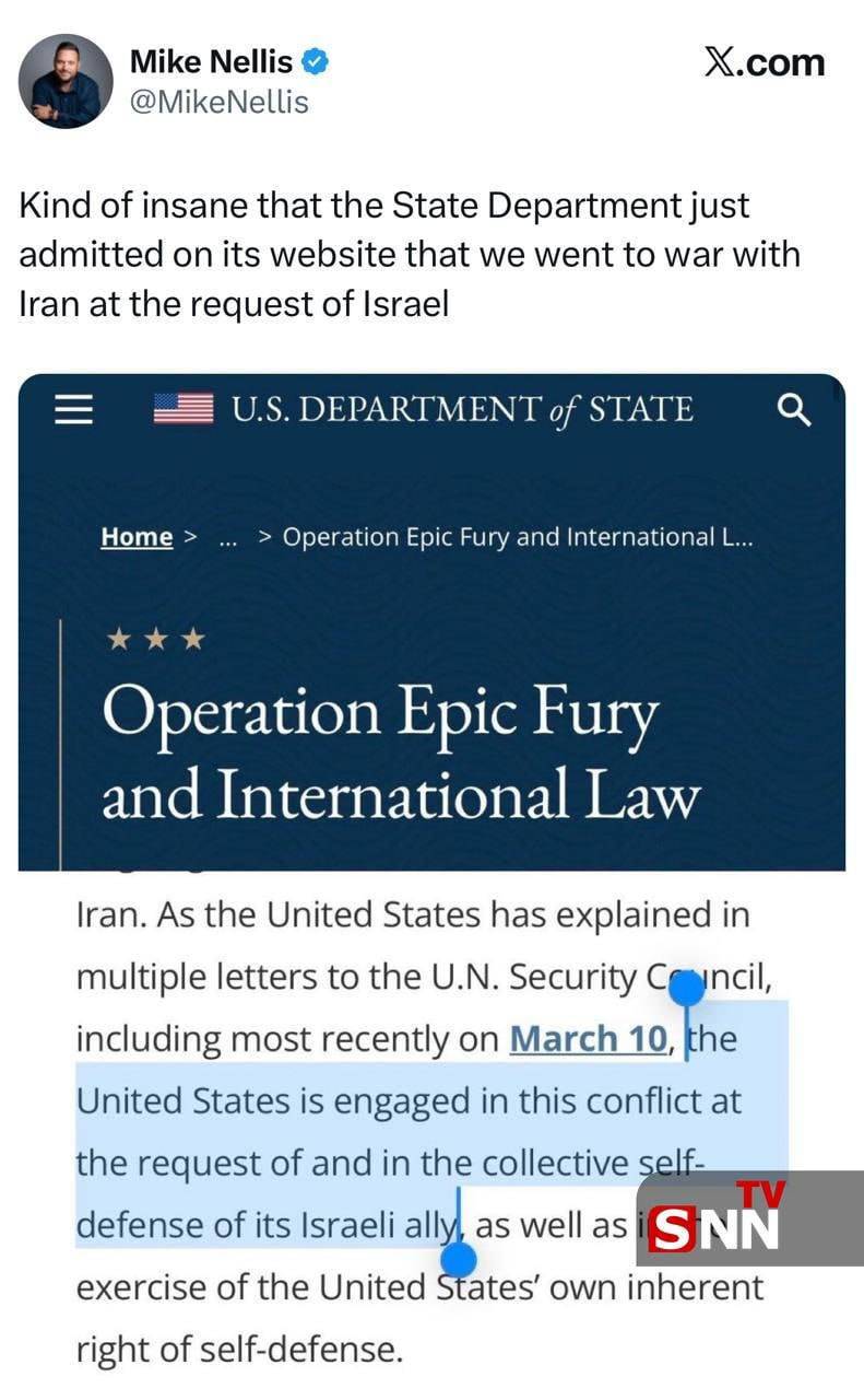 استراتژیست دموکرات: دیوانه&zwnj;کننده&zwnj;ست که وزارت امور خارجه اعتراف کرده که ما به درخواست اسرائیل وارد جنگ با ایران شدیم + عکس