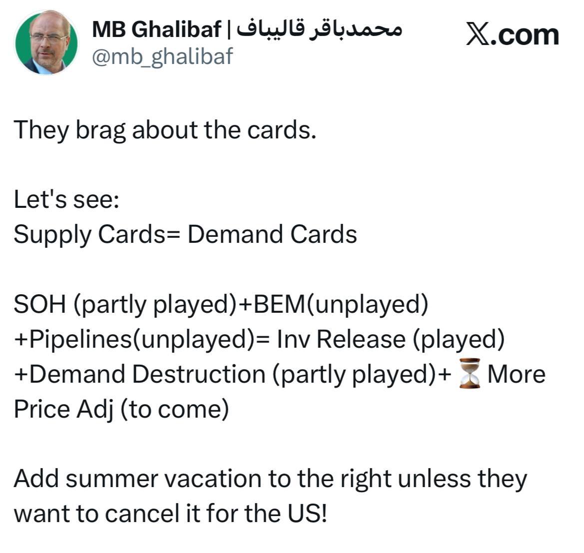 درس امروز قالیباف به ترامپ؛ چه کسی کارت&zwnj;هایش تمام شده!؟