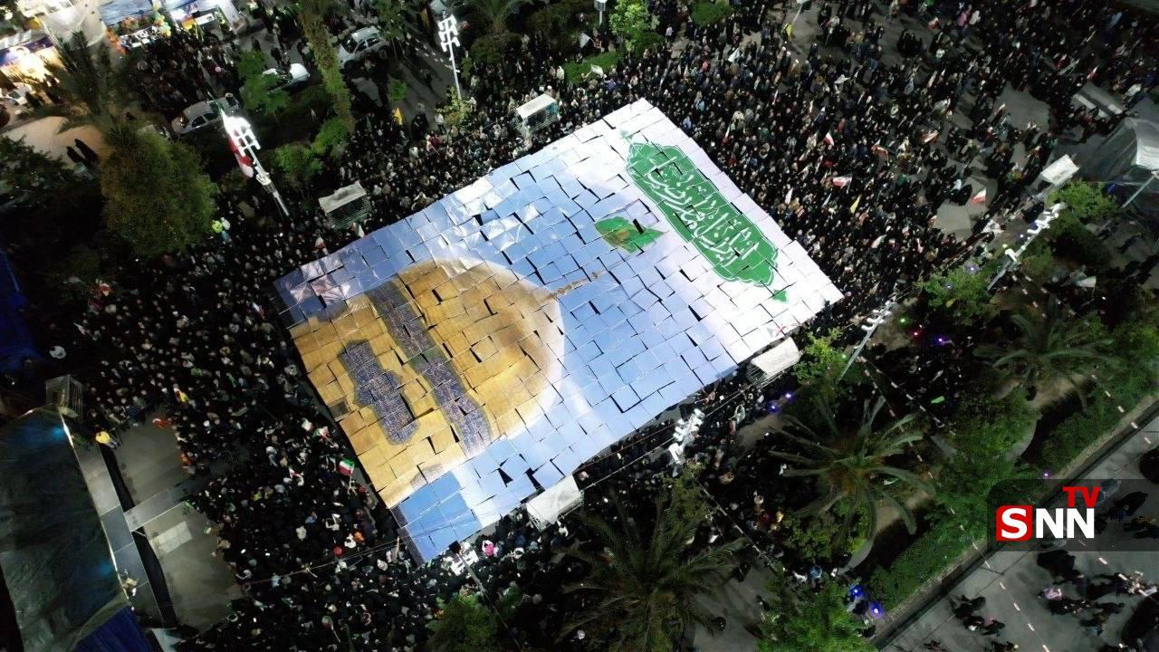 قاب دیدنی از آسمان گیلان/چینش باشکوه پازل مردم در پنجاه&zwnj;ونهمین شب بیداری+فیلم و تصاویر/ منتشر نشود