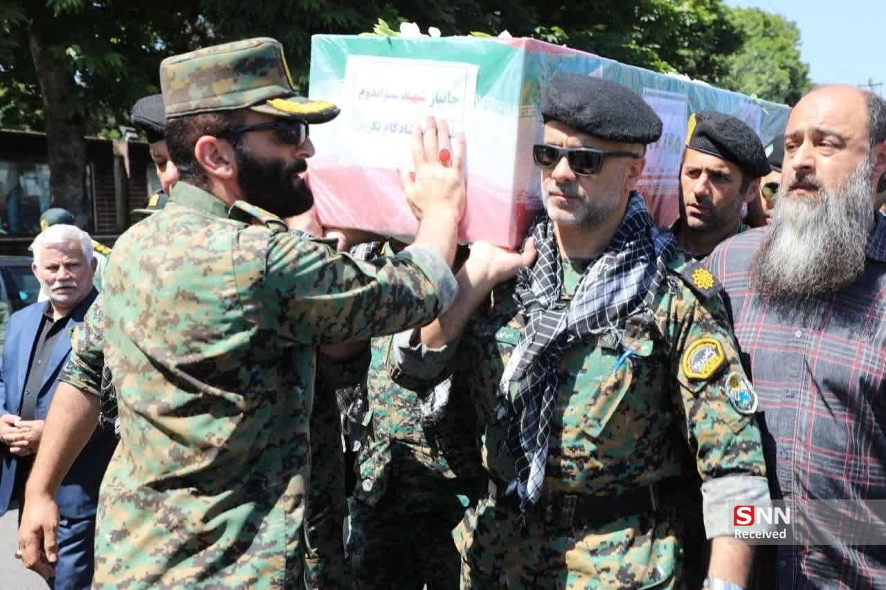 پیکر جانباز ۷۰ درصد فرماندهی انتظامی گیلان تشییع و تدفین شد+تصاویر