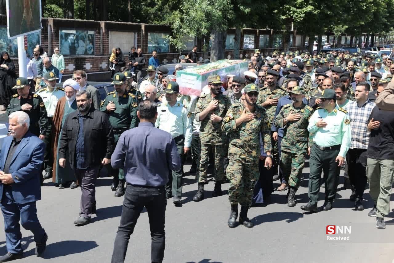 پیکر جانباز ۷۰ درصد فرماندهی انتظامی گیلان تشییع و تدفین شد+تصاویر