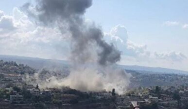 حمله تجاوزکارانه رژیم متجاوز صهیونیستی به شهر بلاط در جنوب لبنان
