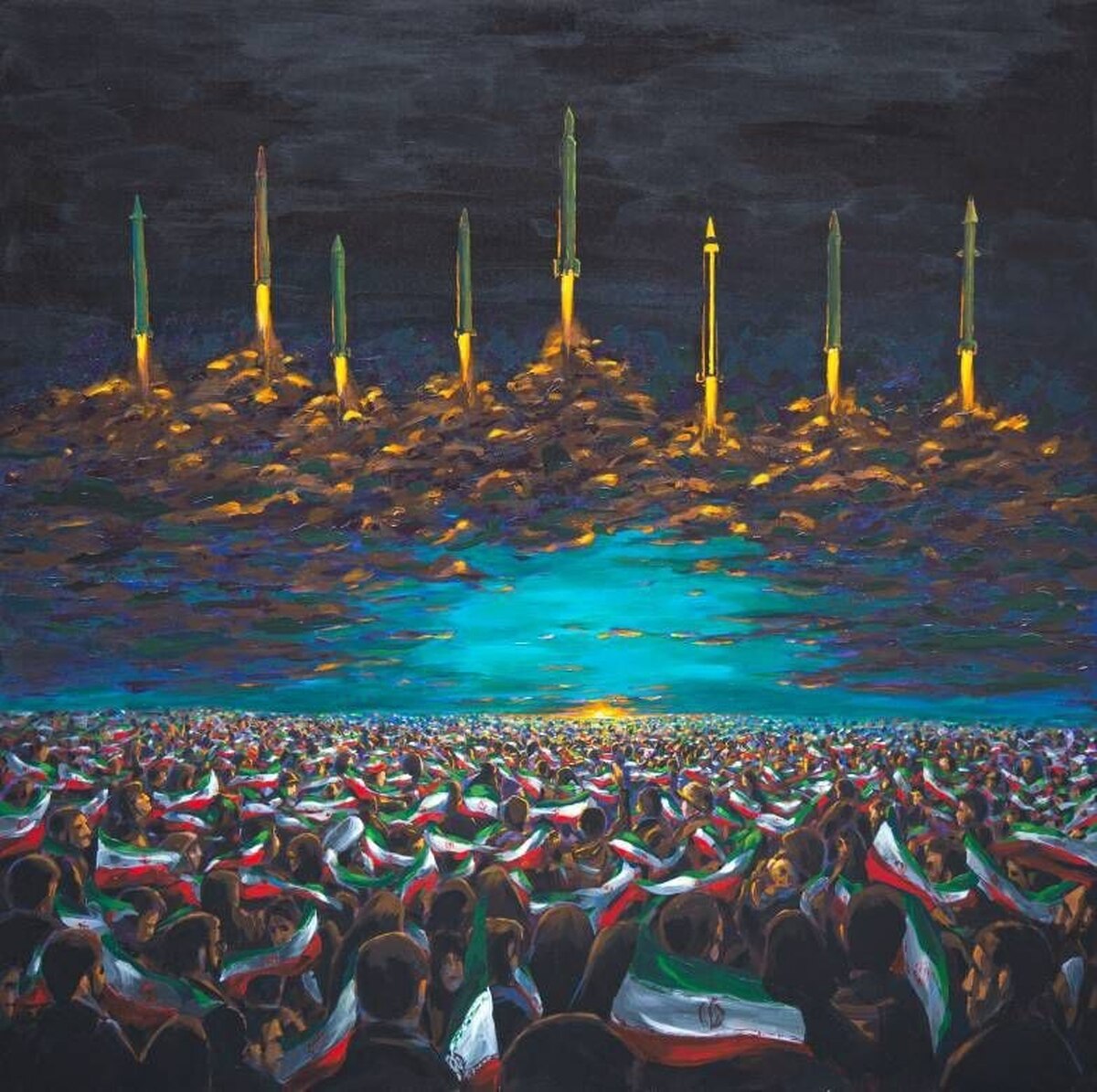 قابی از اتحاد و اراده؛ رونمایی از اثر جدید مرکز هنر‌های تجسمی در شبِ موشکی ایران