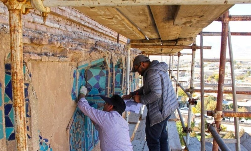 عملیات مرمت تزئینات تاریخی گنبد سلطانیه در زنجان آغاز شد