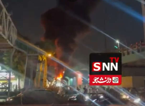 آتشسوزی یک انبار در نزدیکی پل ری تهران / حضور پرشمار آتش نشانان در محل حادثه+ فیلم