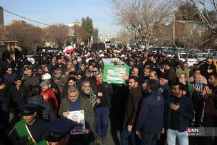 تشییع پیکر شهید راستینه از شهدای اغتشاشات در قم