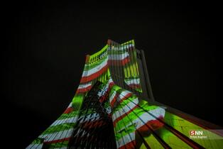 نور افشانی در شب سالگرد پیروزی انقلاب اسلامی